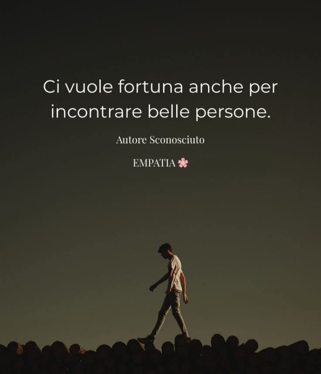 Ci vuole fortuna anche per incontrare belle persone.