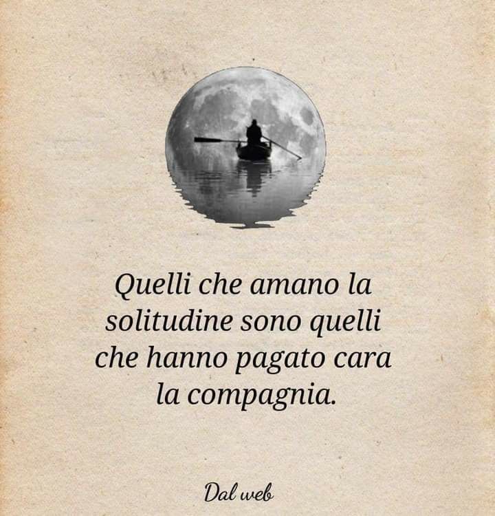 Quelli che amano la solitudine sono quelli che hanno pagato cara la compagnia.