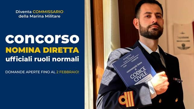 Concorso per Ufficiali NOMINA DIRETTA​ ruoli normali della Marina Militare – 2026​